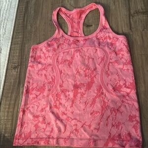 lululemon athletica Pink Coral Marbled Racerback Tank